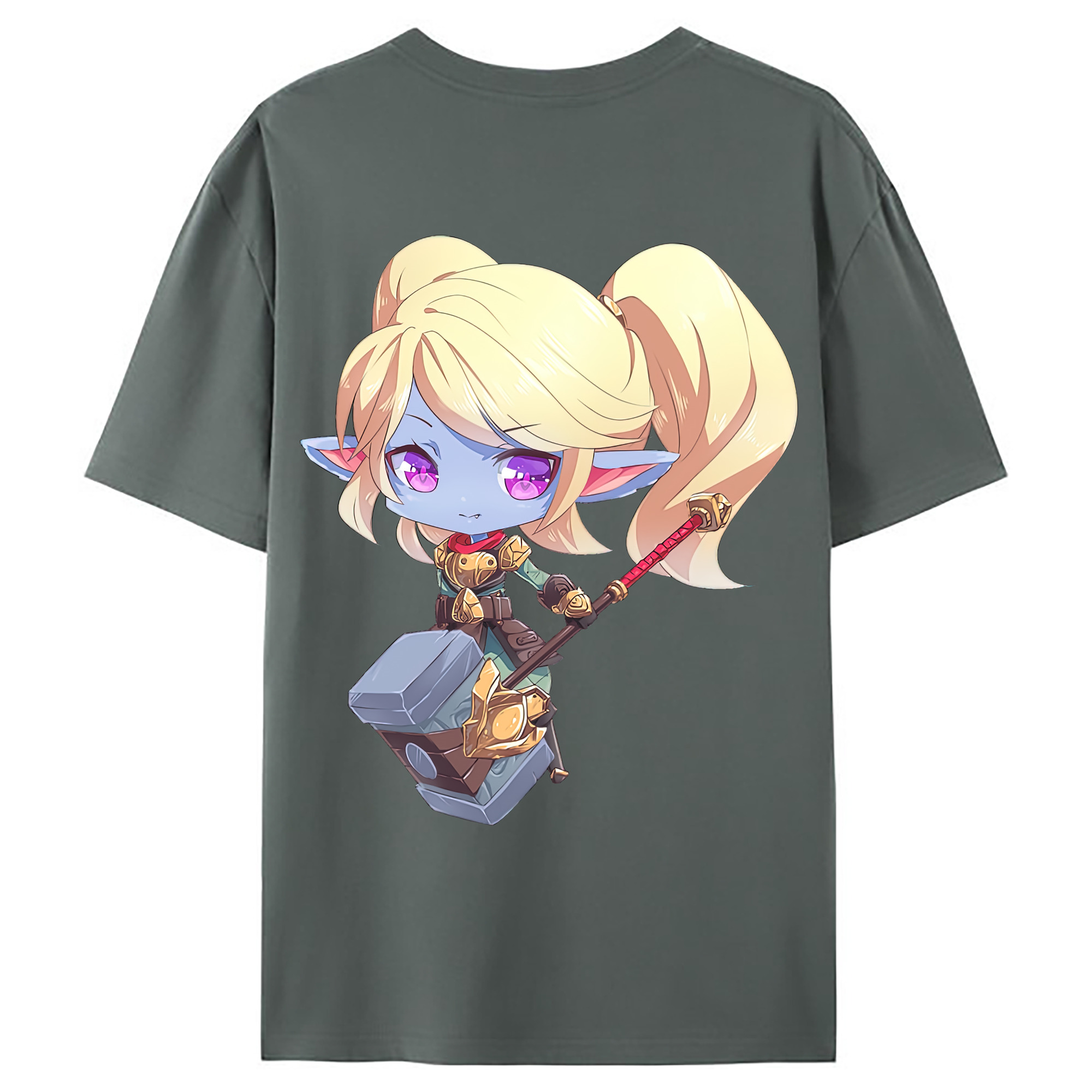 （画像用） リーグ・オブ・レジェンド League of Legends LOL 綿100％ メンズ半袖Tシャツ（バックプリント） 通気性